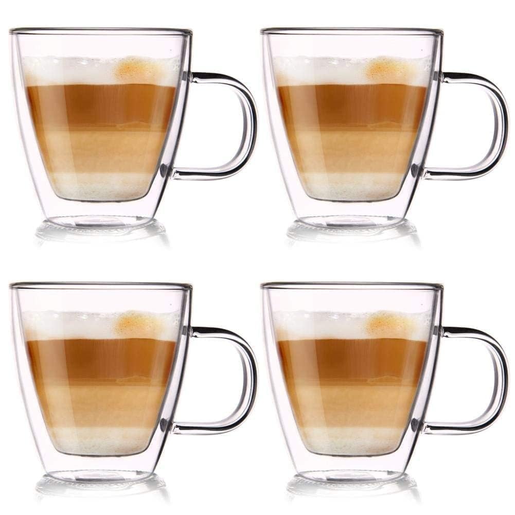 ORION GROUP Thermogläser | 180 ML | 4 Stück Set | Kaffeegläser Teeglas Kaffeeglas Doppelwandiges Dop
