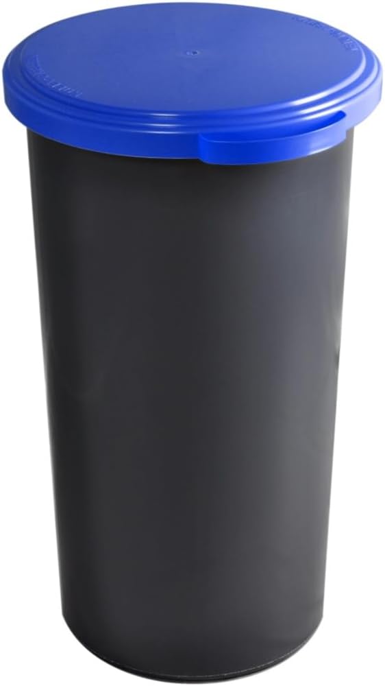KUEFA 60L Müllsackständer mit flachem Deckel - Gelber Sack Mülleimer (Blau), Blau