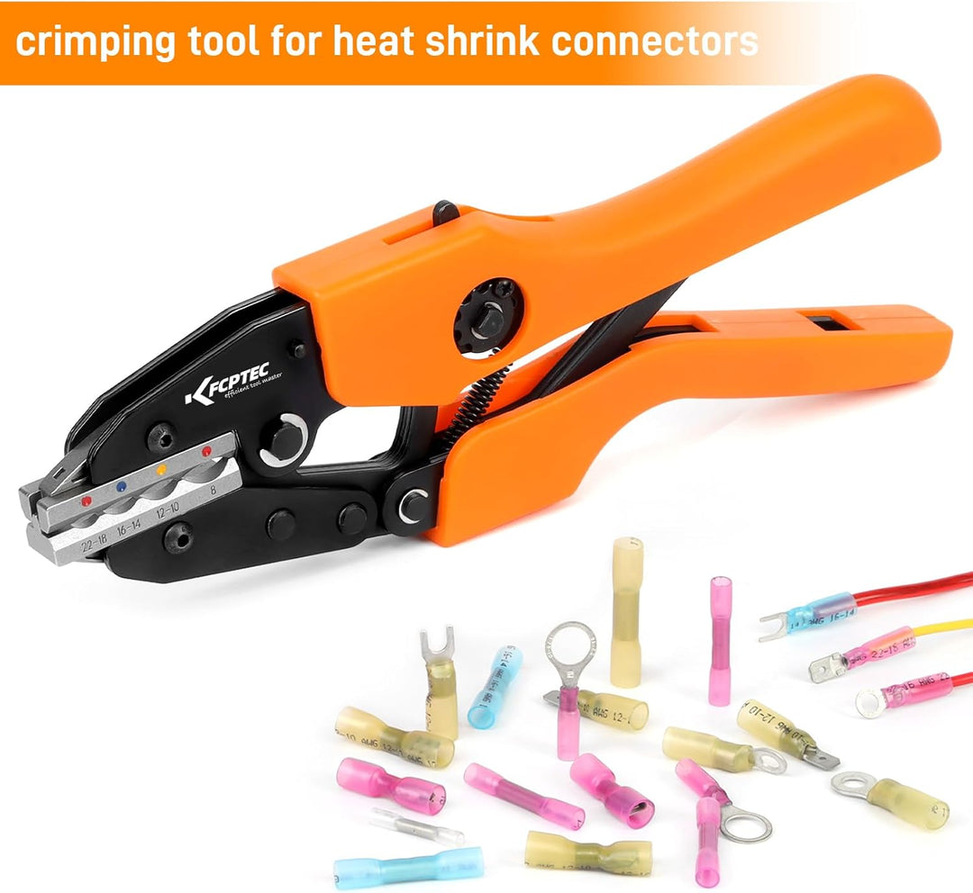 KF CPTEC Crimpzange für Schrumpfverbinder 0,5-8,0 mm² (AWG 22-8) – Krimperzange Kabelschuhe mit Rats
