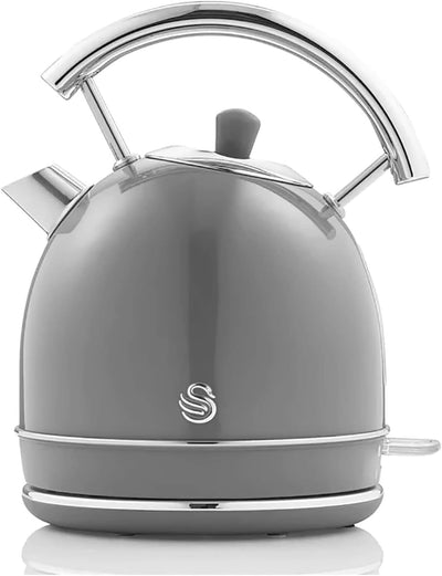 Swan Retro Set Frühstückswasserkocher 1,8L Kabelloser Wasserkocher mit Edelstahl-Heizelement, 2 Sche