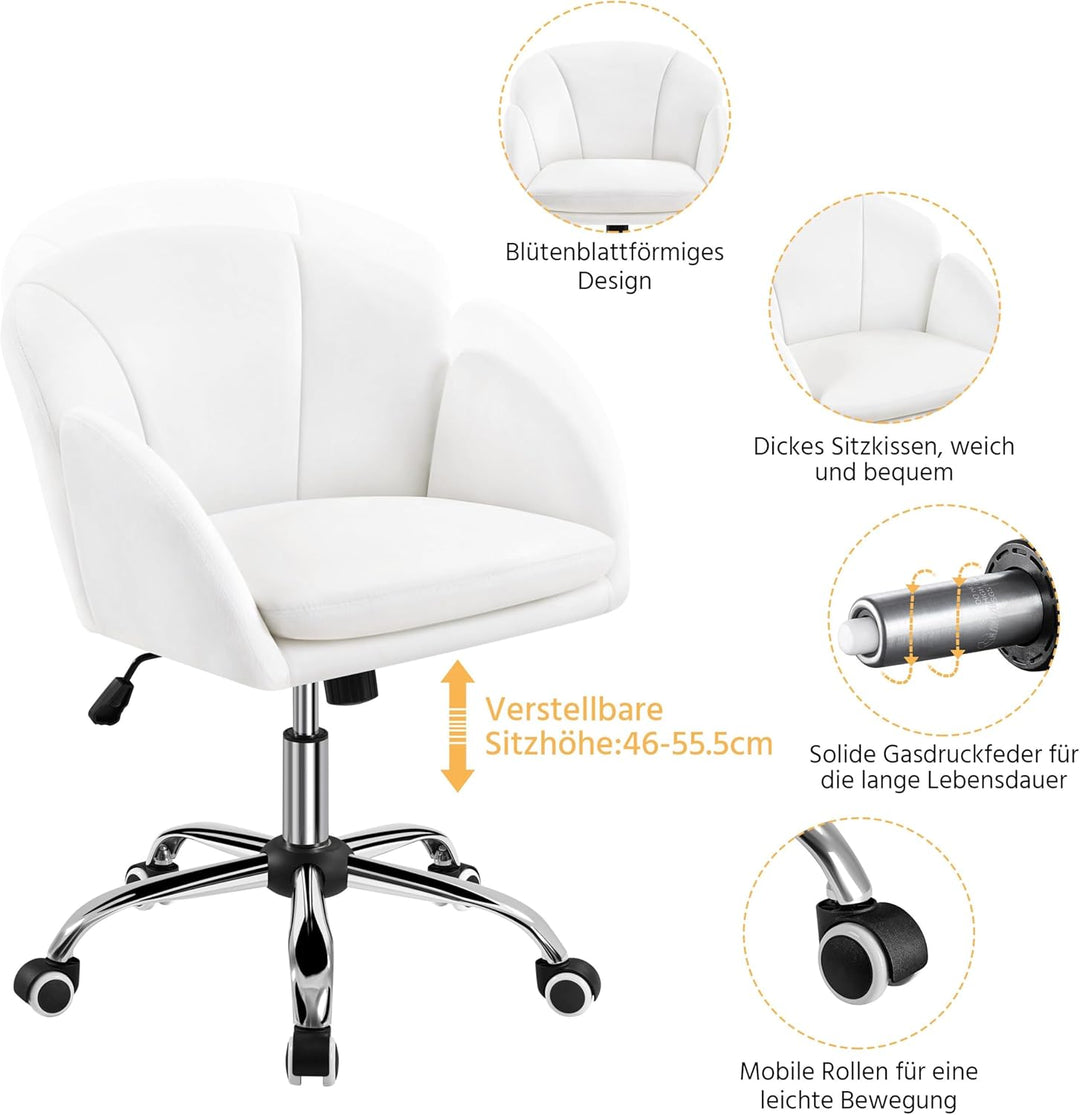 Yaheetech Schreibtischstuhl Ergonomisch Bürostuhl bis 136 kg Belastbar, Drehstuhl Höhenverstellbar C