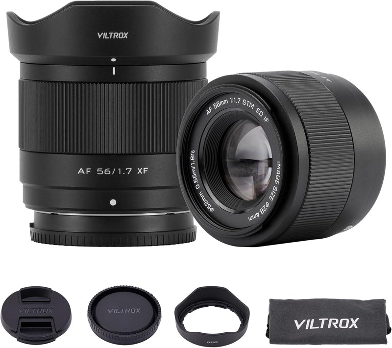 VILTROX AF 56mm F1.7 Objektiv für Fuji X-Mount, f/1.7 APS-C Autofokus-Mittelteleobjektiv, kompatibel