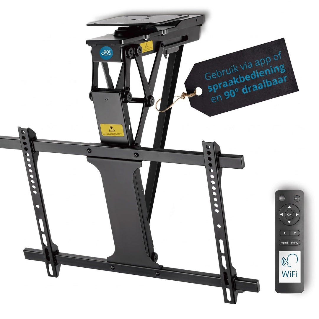 Xantron® DEHA-600E-Roto TV Deckenhalterung Elektrisch Klappbar Neigbar &amp; Drehbar / 32-75 Zoll [Sprac