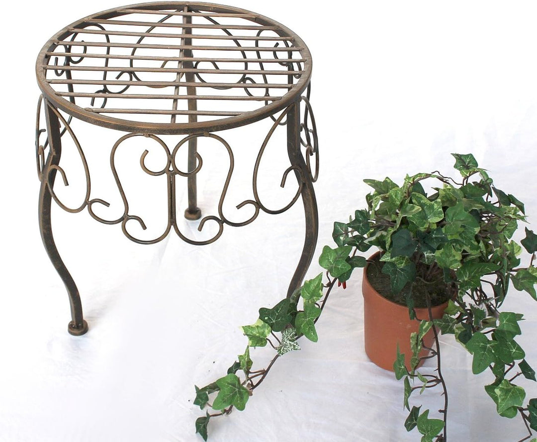 DanDiBo Blumenhocker Metall Braun Rund 30 cm Blumenständer 140129 M Beistelltisch Pflanzenständer Kl