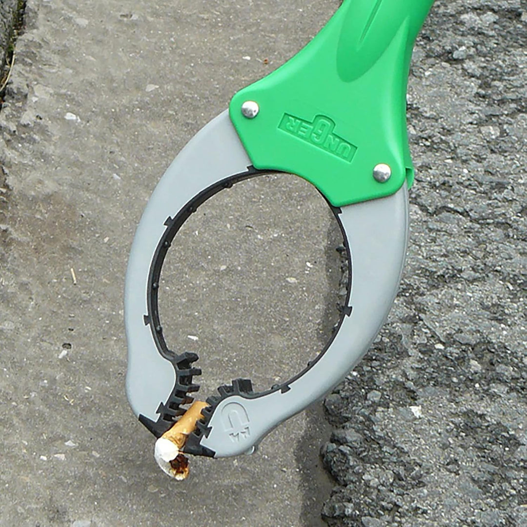 UNGER NiftyNabber Trigger Allzweckgreifer (93 cm lang, Müllzange, mit Magnetspitze, Greifkopf 360° d