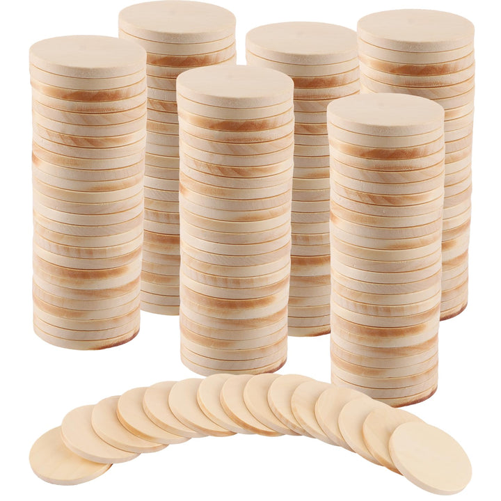 100er-Set 5cm Holzscheiben, 50mm Holz Scheiben, 5 mm dick Unvollendete Holzplatte, Holzscheiben zum