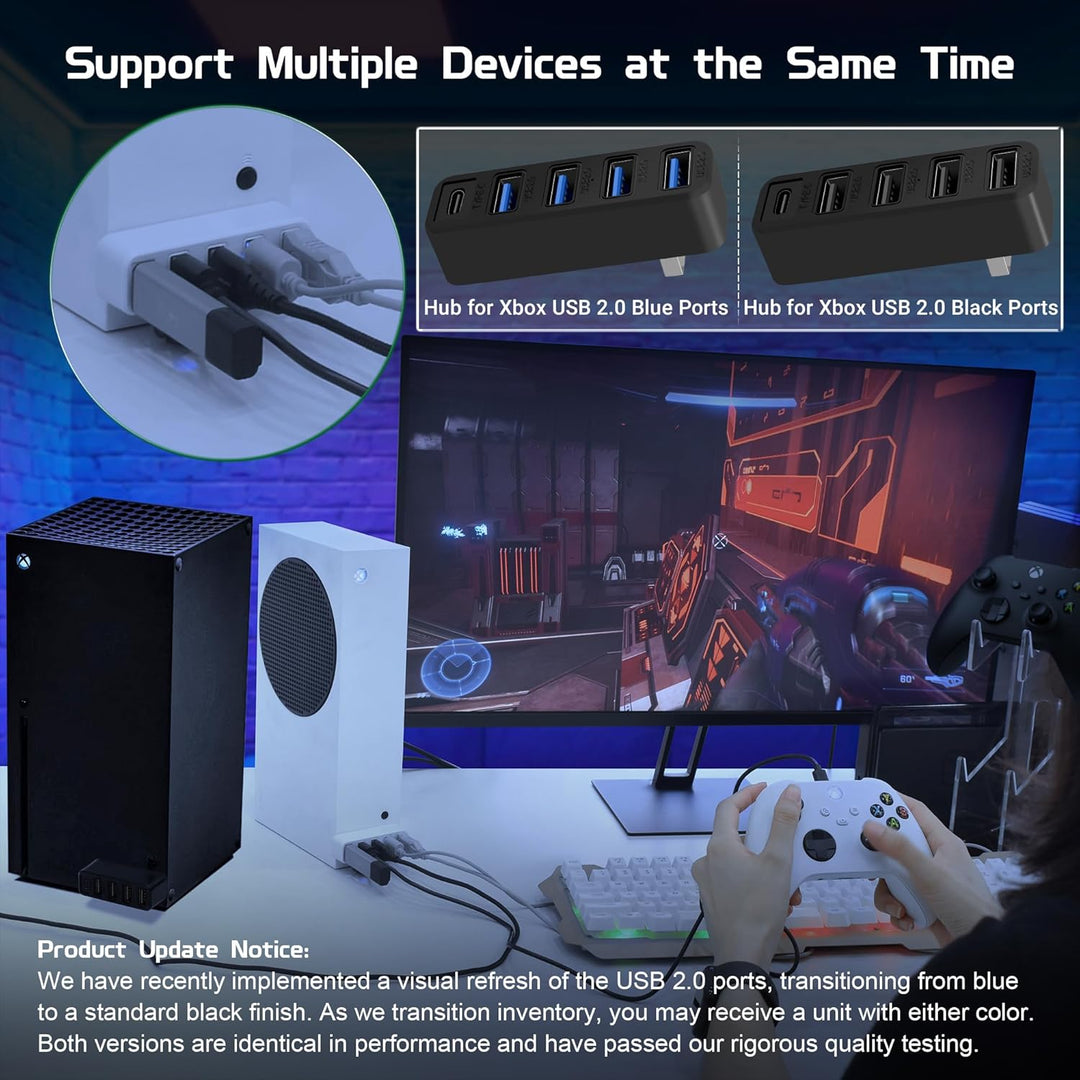 Joso USB-Hub mit 5 Anschlüssen für die Xbox-Serie, Hochgeschwindigkeits-USB-Anschluss ExpanderAdapte