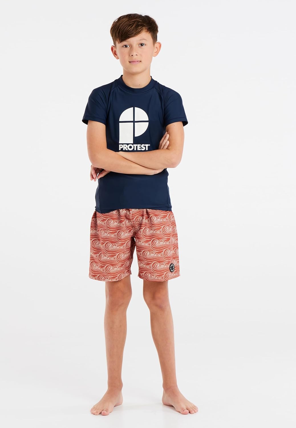 Protest Jungen Rashguard Short Sleeve PRTBERENT JR Upf-50-Schutz Und PFC-Frei Night SkyBlue 116