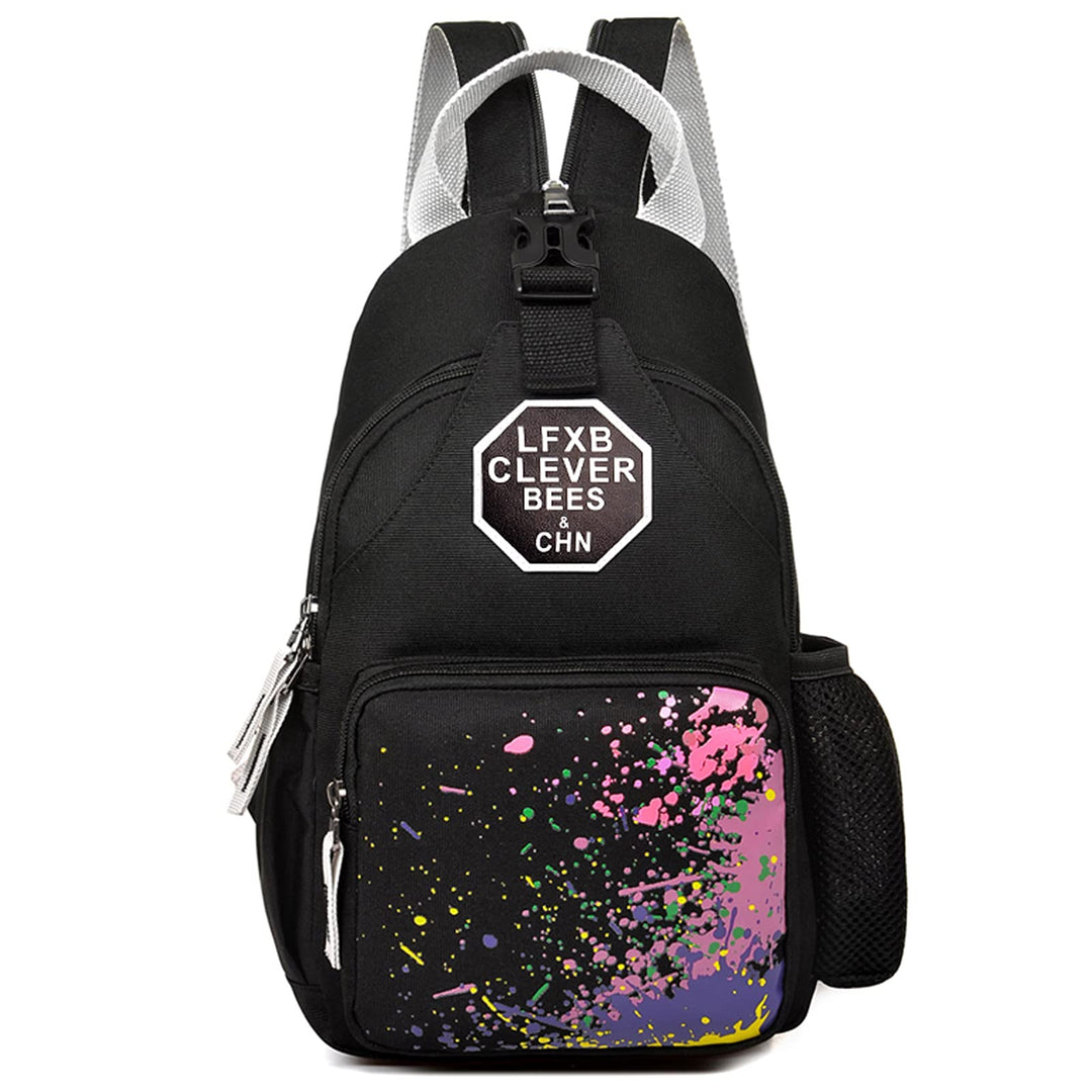 FANDARE Lässig Brusttasche Sling Bag Klein Rucksack Schulranzen Umhängetasche Schulrucksack Sporttas