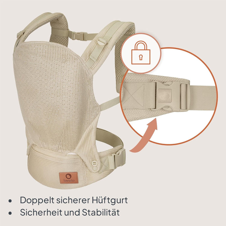 Lionelo Margareet Air Ergonomische Babytrage für Babys von 4 Monaten bis 20 kg, 3 Tragepositionen, a