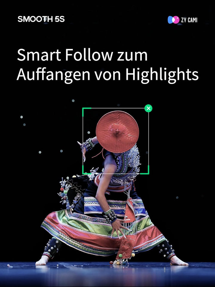 ZHIYUN Smooth-5S [Official] iPhone Gimbal Stabilisator 3-Achsen mit Stativ, Smartphone Gimbal mit Se