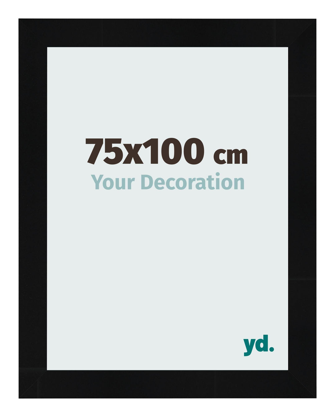 yd. Your Decoration - Bilderrahmen 75x100 cm - Schwarz Hochglanz - Bilderrahmen aus MDF mit Acrylgla