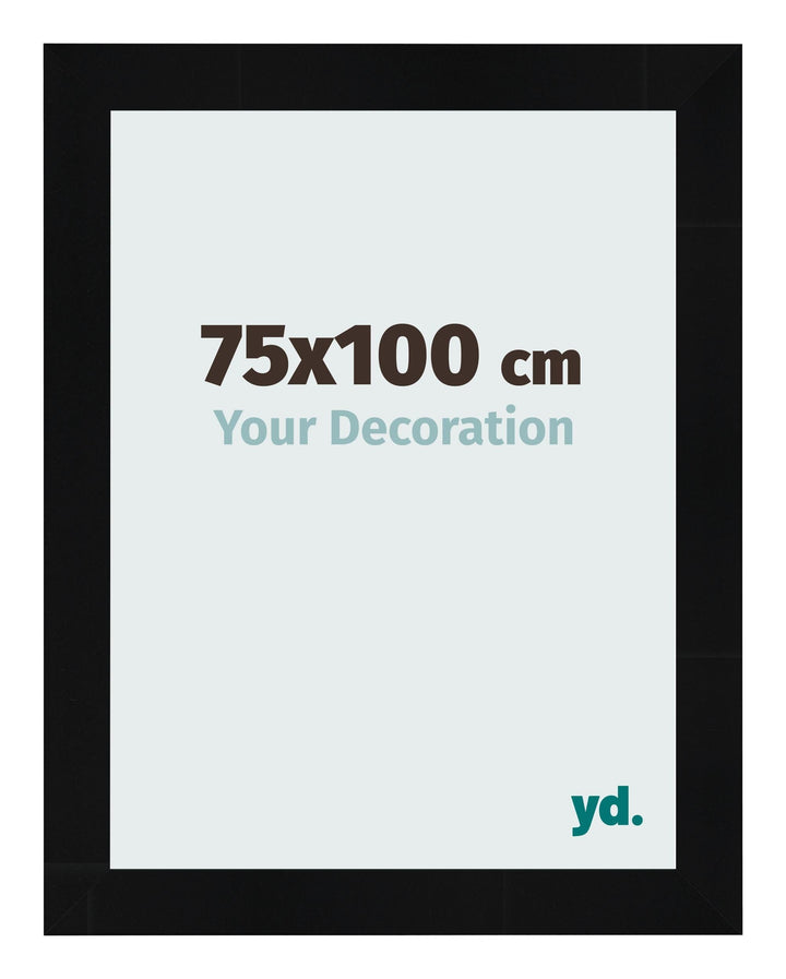 yd. Your Decoration - Bilderrahmen 75x100 cm - Schwarz Hochglanz - Bilderrahmen aus MDF mit Acrylgla