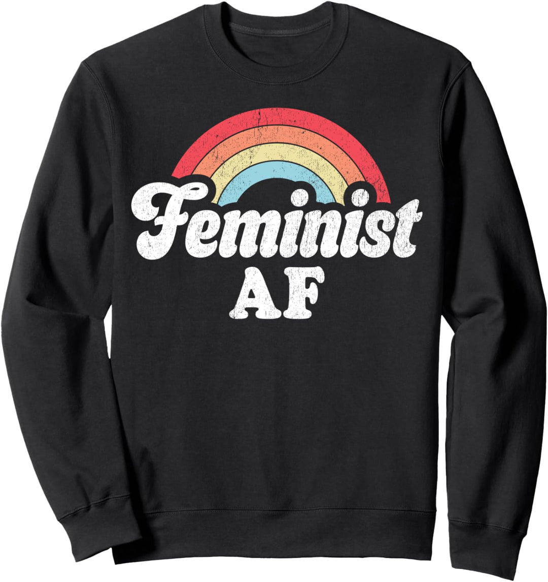 Feminist AF Retro Vintage 60s 70s Style Women Feminism Gifts Sweatshirt
