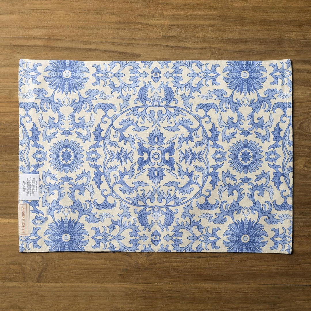 Maison d'Hermine Stoff-Tischsets, 100% Baumwolle, 4er-Set, dekorative, waschbare Ostern Tischsets fü