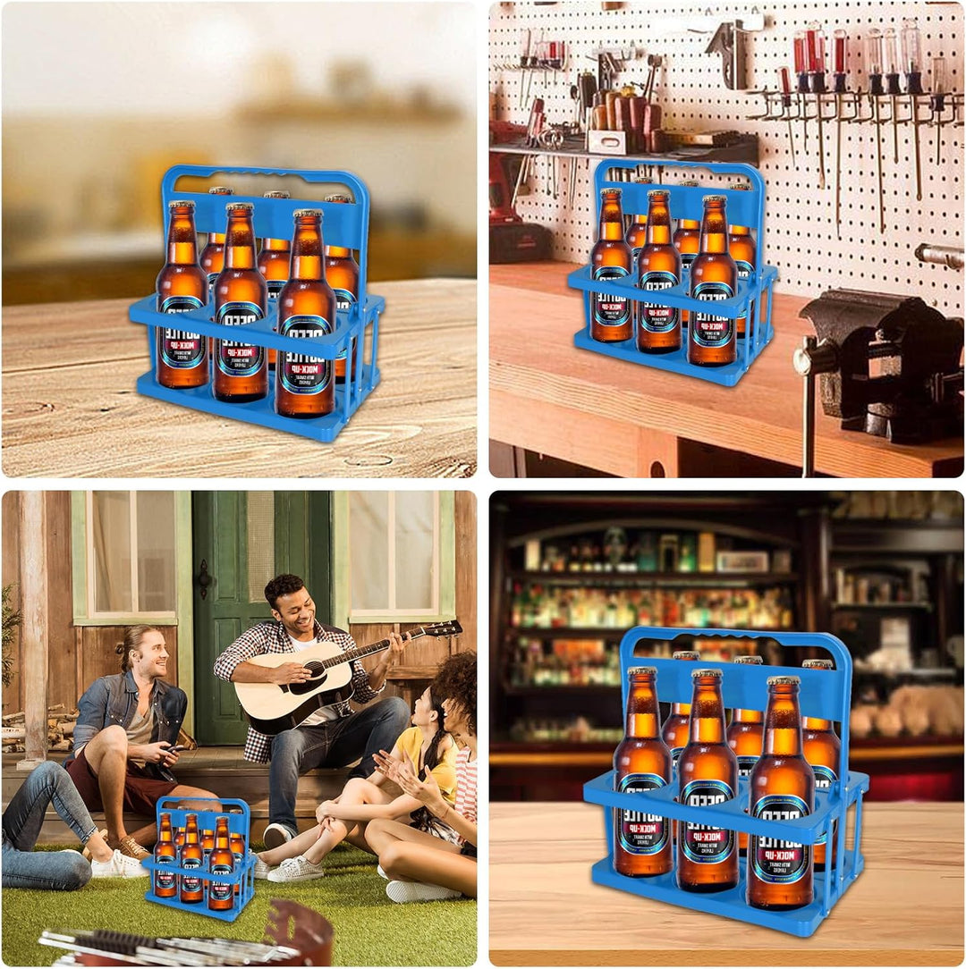 ASelected Milchflaschenhalter Faltbar Kunststoff Getränketräger 6 Löcher Wiederverwendbar Bierflasch