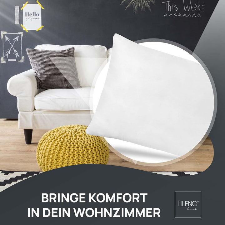LILENO HOME Federkissen 40x80 cm [1er Set] - Kissen 40 x 80 cm aus Federn als Kopfkissen, Schlafkiss