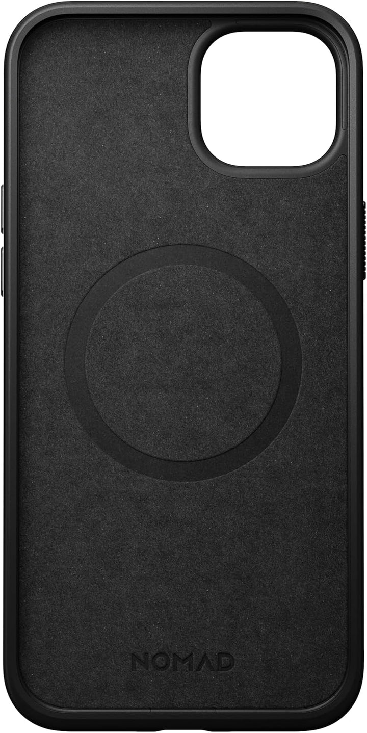 NOMAD Modern Leather Case | für iPhone 15 Plus | Schutzhülle aus Polycarbonat und hochwertigem Echtl
