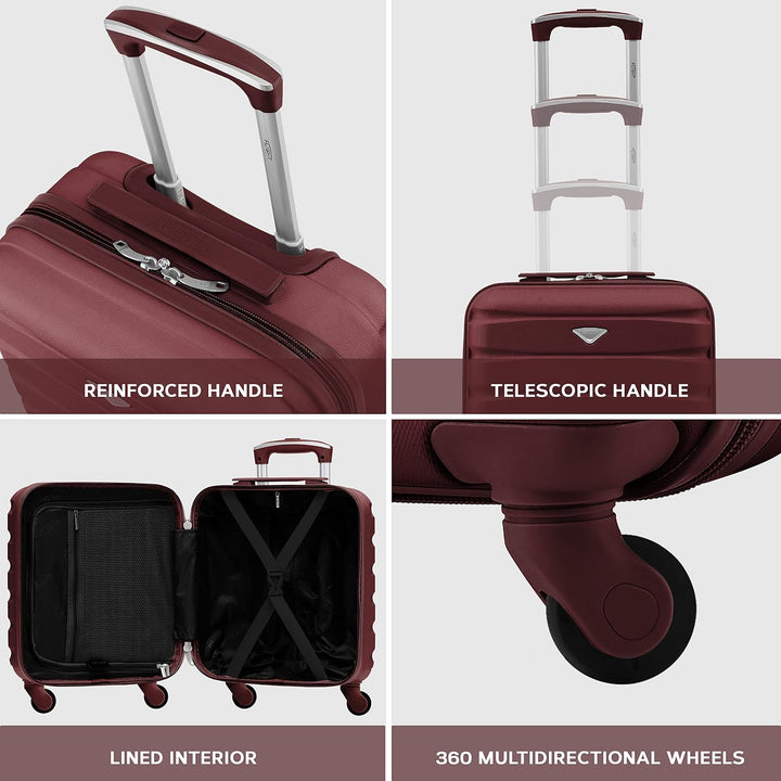 Flight Knight Leichtes, starres ABS-Handgepack mit 4 Radern, zugelassen fur uber 100 Fluggesellschaf