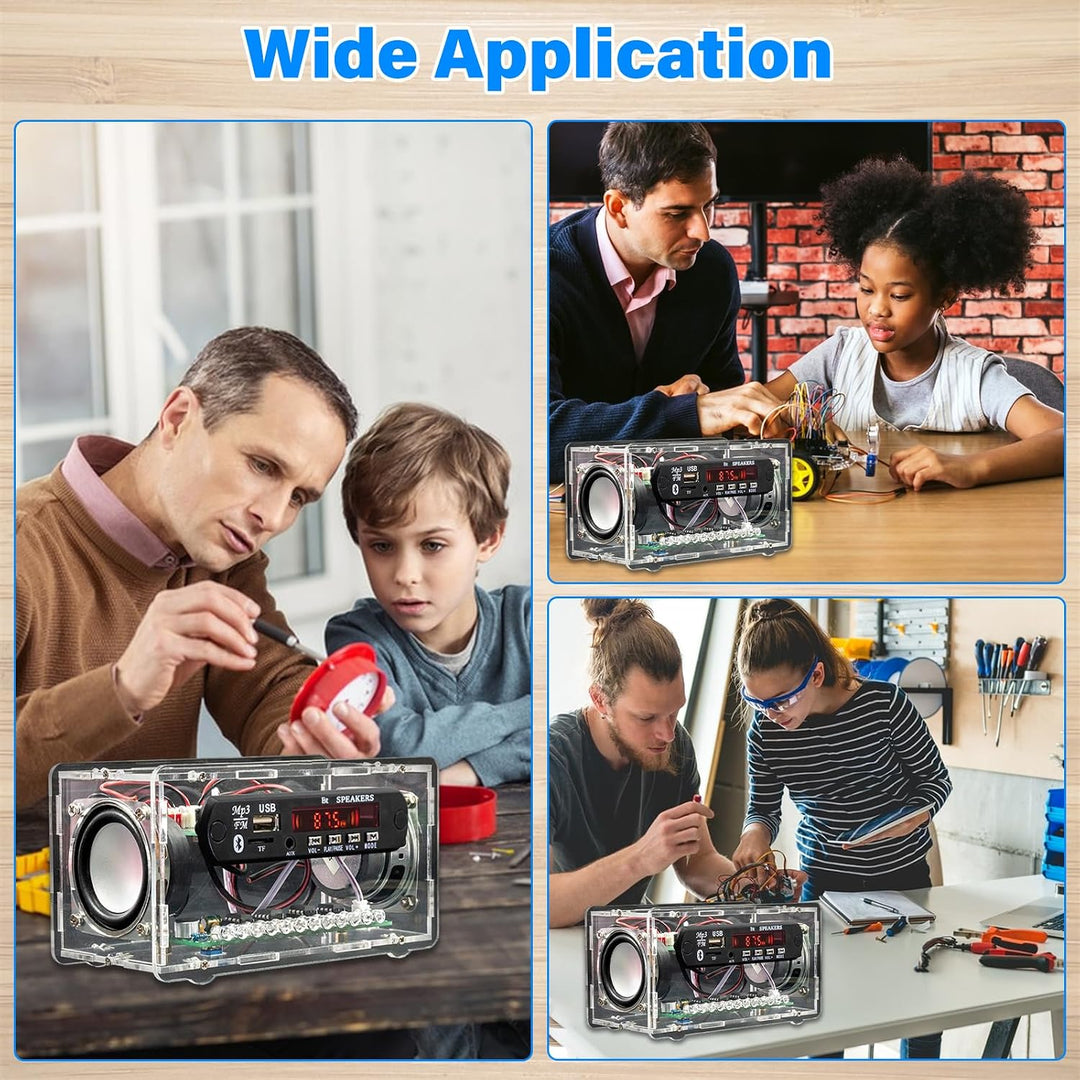 Elektronik Lötbausatz, 2-in-1 FM Radio &amp; Bluetooth 5.0 Lautsprecher Bausatz 3W+3W Stereo, Musiksteue
