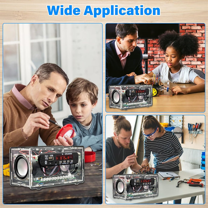 Elektronik Lötbausatz, 2-in-1 FM Radio &amp; Bluetooth 5.0 Lautsprecher Bausatz 3W+3W Stereo, Musiksteue