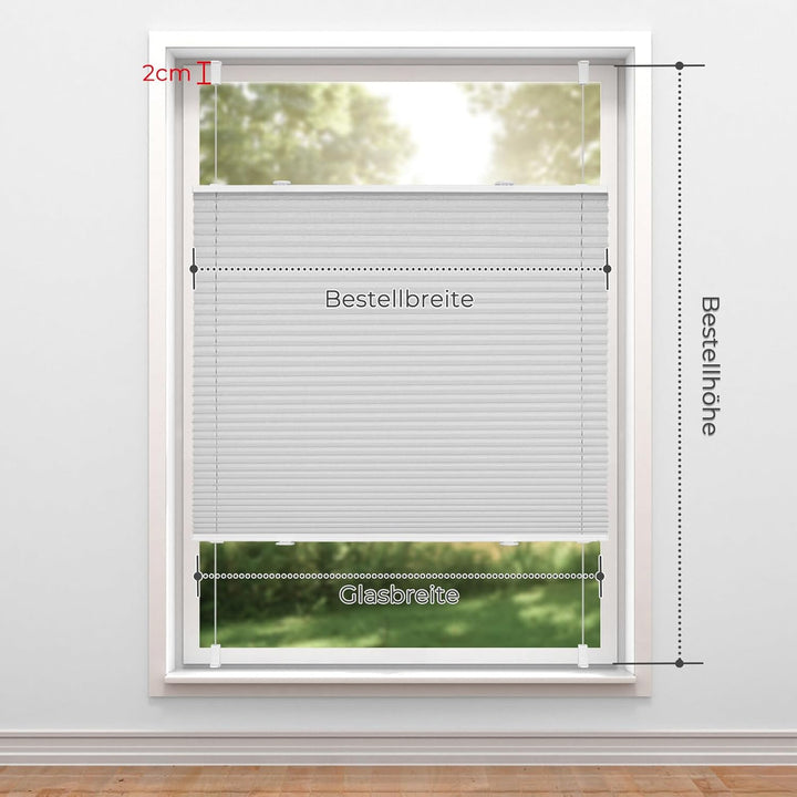 Plissee ohne Bohren Plissees Klemmfix Grau 40x100cm(BxH) Jalousie Plisseerollo Blickdicht Fensterrol