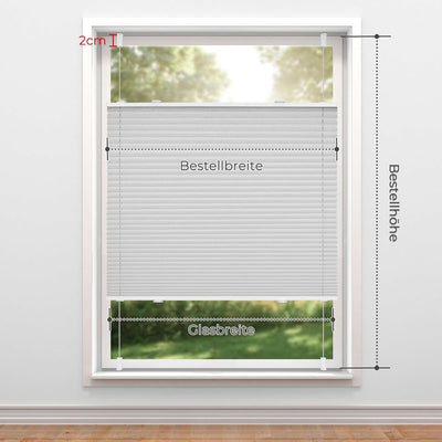 Plissee ohne Bohren Plissees Klemmfix Grau 120x130cm(BxH) Jalousie Plisseerollo Blickdicht Fensterro