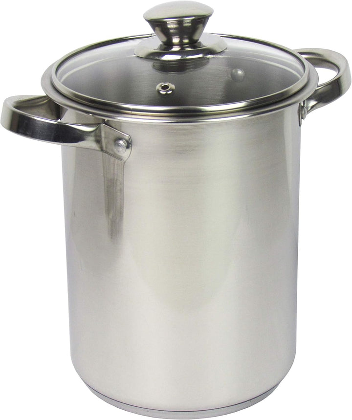 Edelstahl Spargeltopf mit Siebeinsatz und Glasdeckel Fassungsvermögen 3,9ltr. für alle Herdarten und