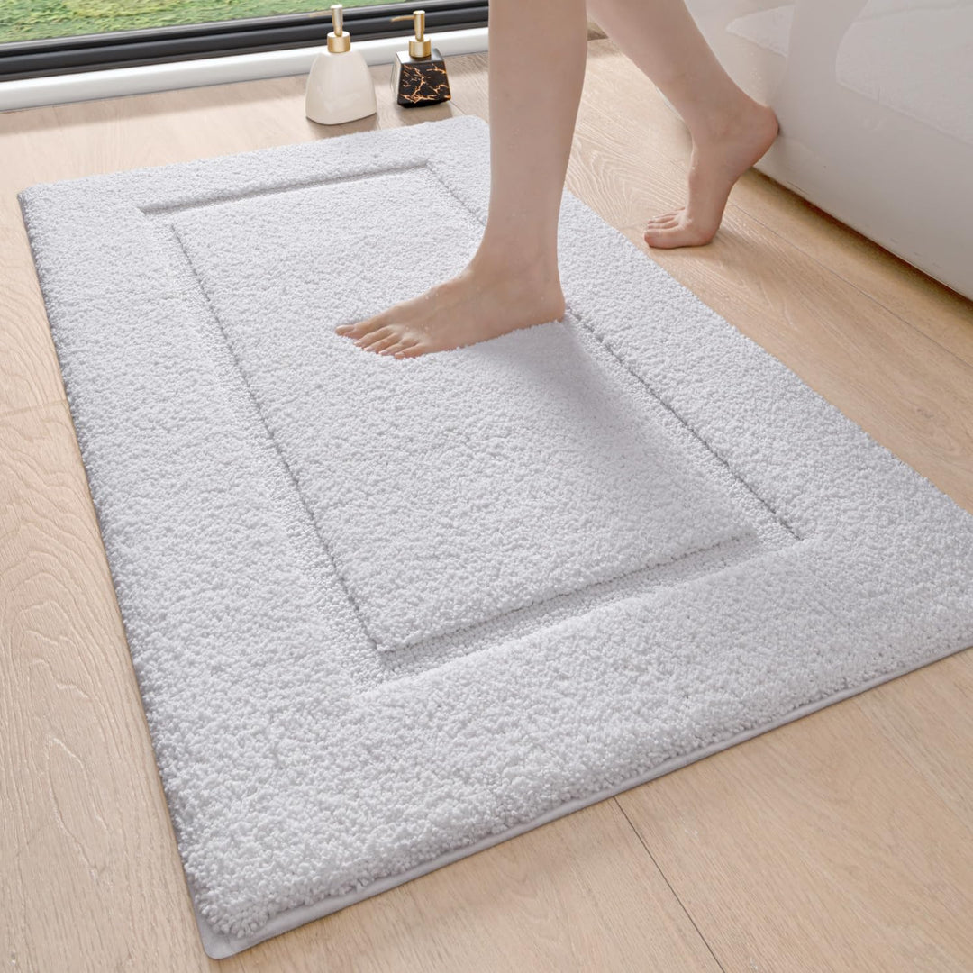DEXI Badezimmerteppich 60 x 90 cm, Badteppich rutschfest Waschbar, weicher Badematte, Mikrofaser Abs