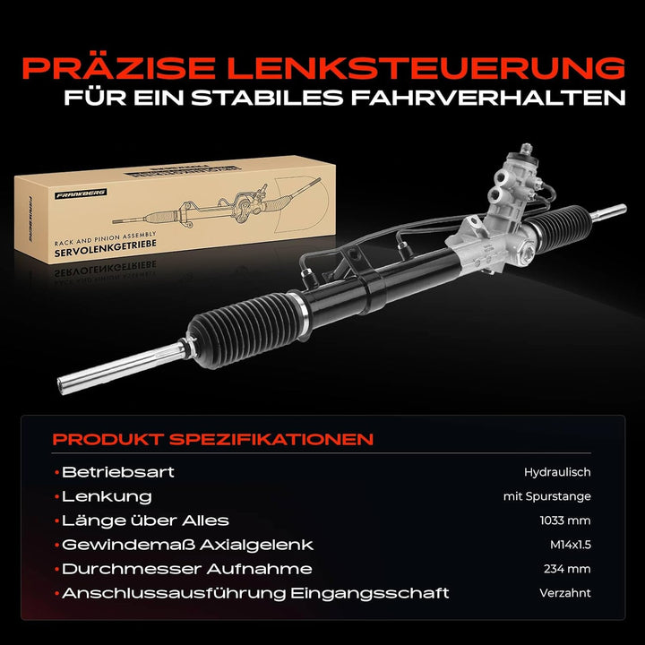 Frankberg Lenkgetriebe Servolenkgetriebe Hydraulisch für Linkslenker Kompatibel mit 3er E30 1.6L-2.7