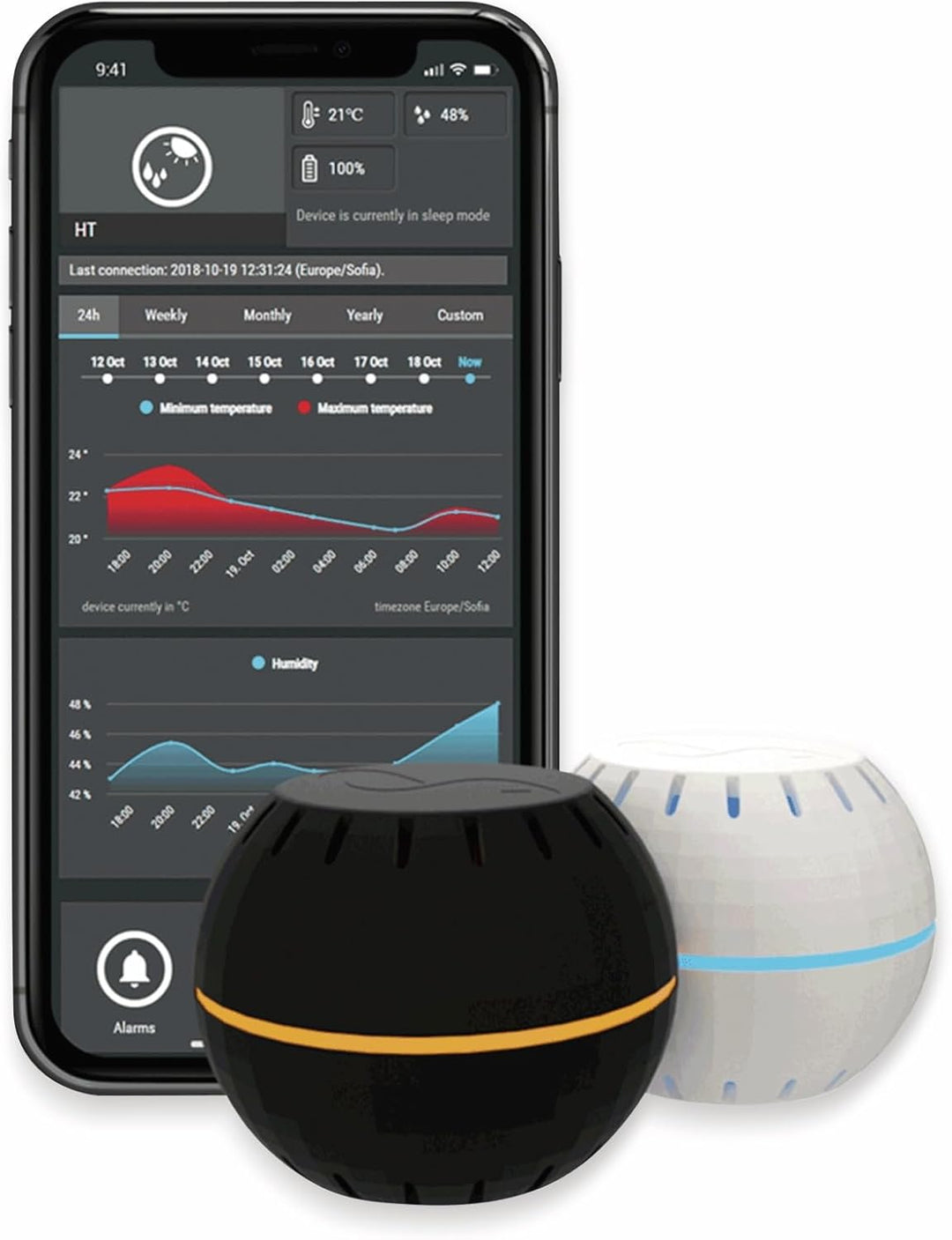 SHELLY Luftfeuchtigkeits- und Temperatursensor H&T, weiss, 2 Stück
