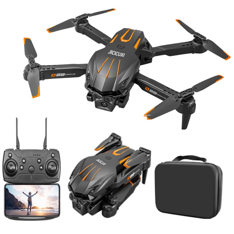 Drohne mit Kamera 4K, Faltbare Mini Drohne mit kameraür Anfänger, Dual-Kameras, 2 Akkus für längere