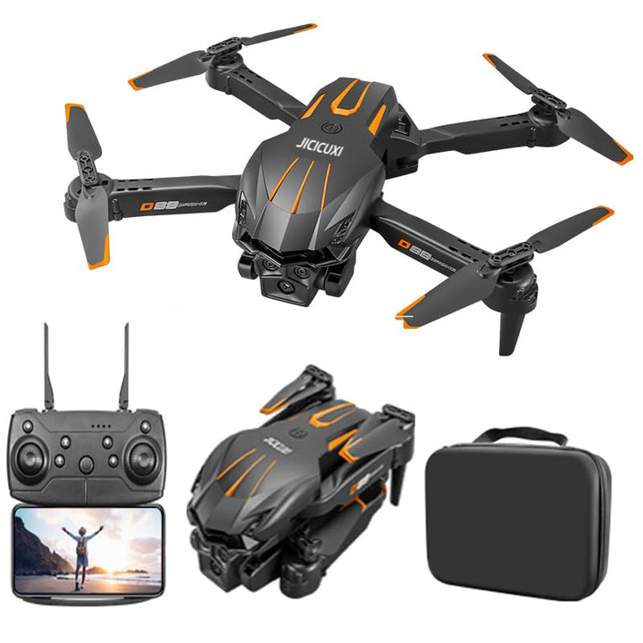 Drohne mit Kamera 4K, Faltbare Mini Drohne mit kameraür Anfänger, Dual-Kameras, 2 Akkus für längere