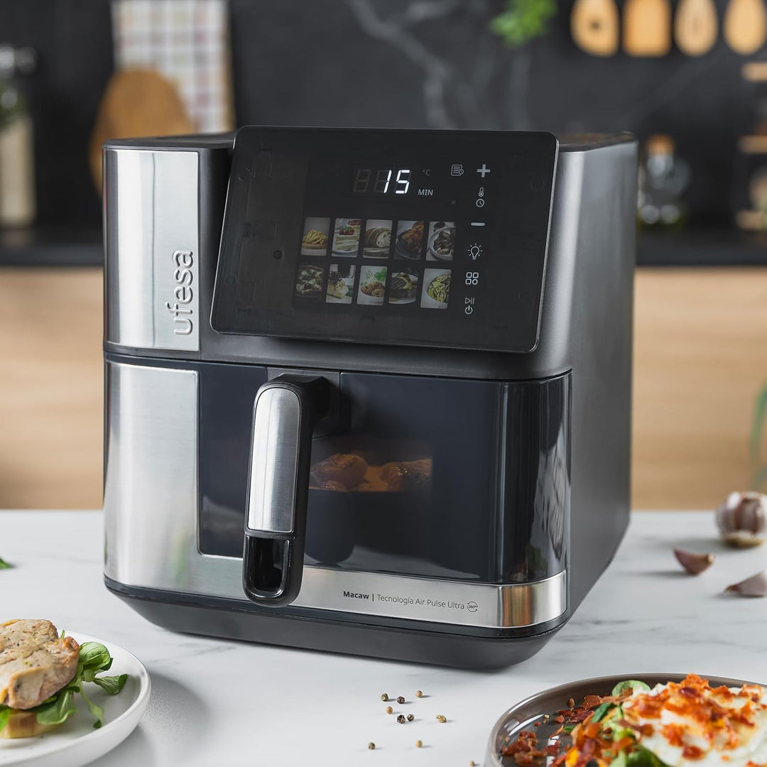 Ufesa Heissluftfritteuse Macaw 8.8L 2200W, Doppelte Heizelemente, Schnelle und Knusprige Garung, Air