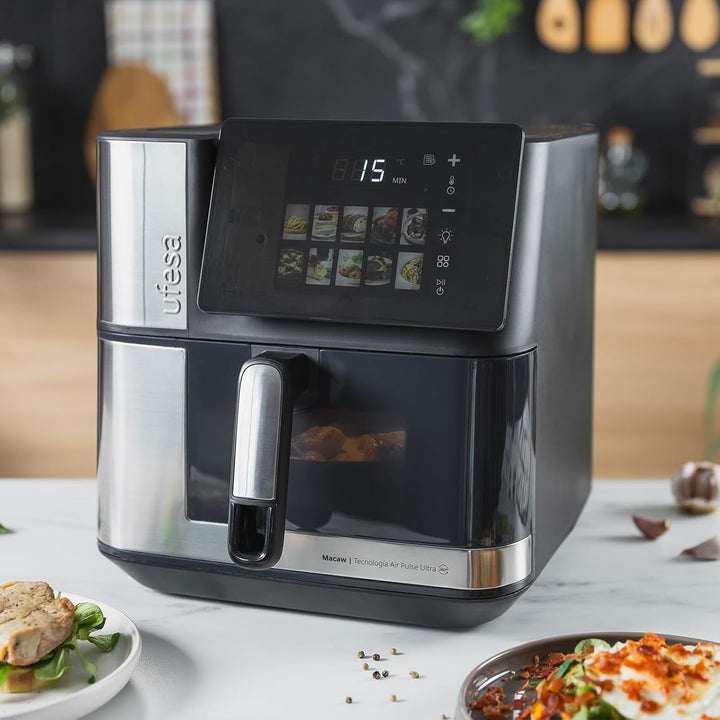 Ufesa Heissluftfritteuse Macaw 8.8L 2200W, Doppelte Heizelemente, Schnelle und Knusprige Garung, Air