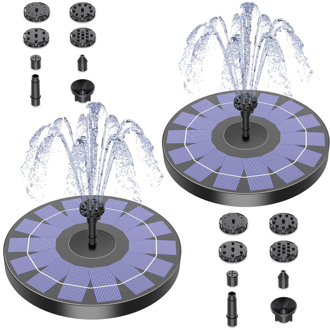 AISITIN Solar Springbrunnen für Aussen,2.5W Solarbrunnen Teichpumpe 2PCS mit Panel Wasserpumpe Schwi