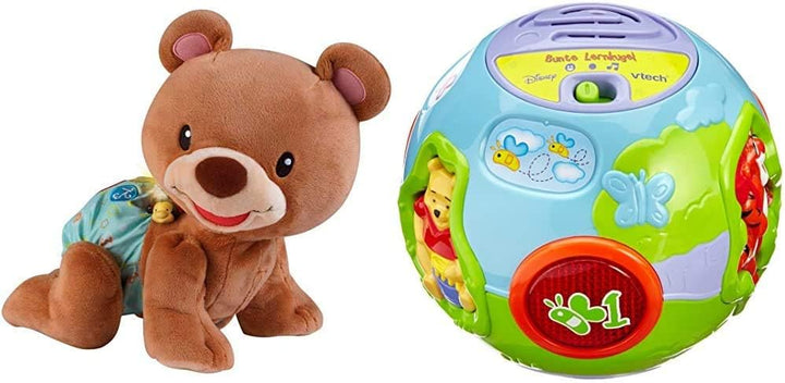 Vtech Baby 80-181104 - Motorikspielzeug - Krabbel mit Mir - Bär & 80-106104 - Winnie Puuhs Bunte Ler