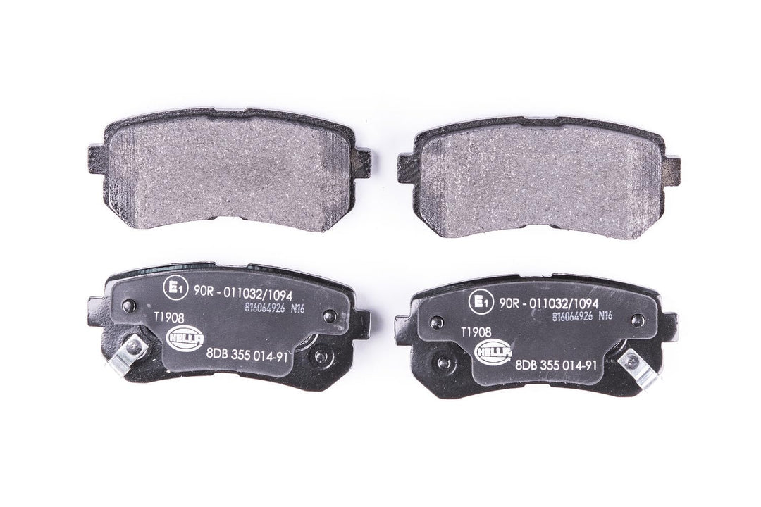 HELLA PAGID 8DB 355 014-911 Bremsbelagsatz - T1908 - Dicke/Stärke: 16.5mm - Bremssystem: Mando - mit