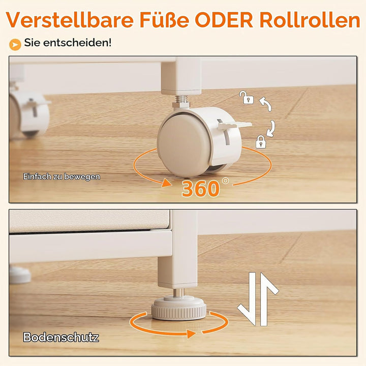 Rollcontainer, Aktenschrank, mit 3 Schubladen und Rollen, für Dokumente in DIN A4, Letter-Format, Dr