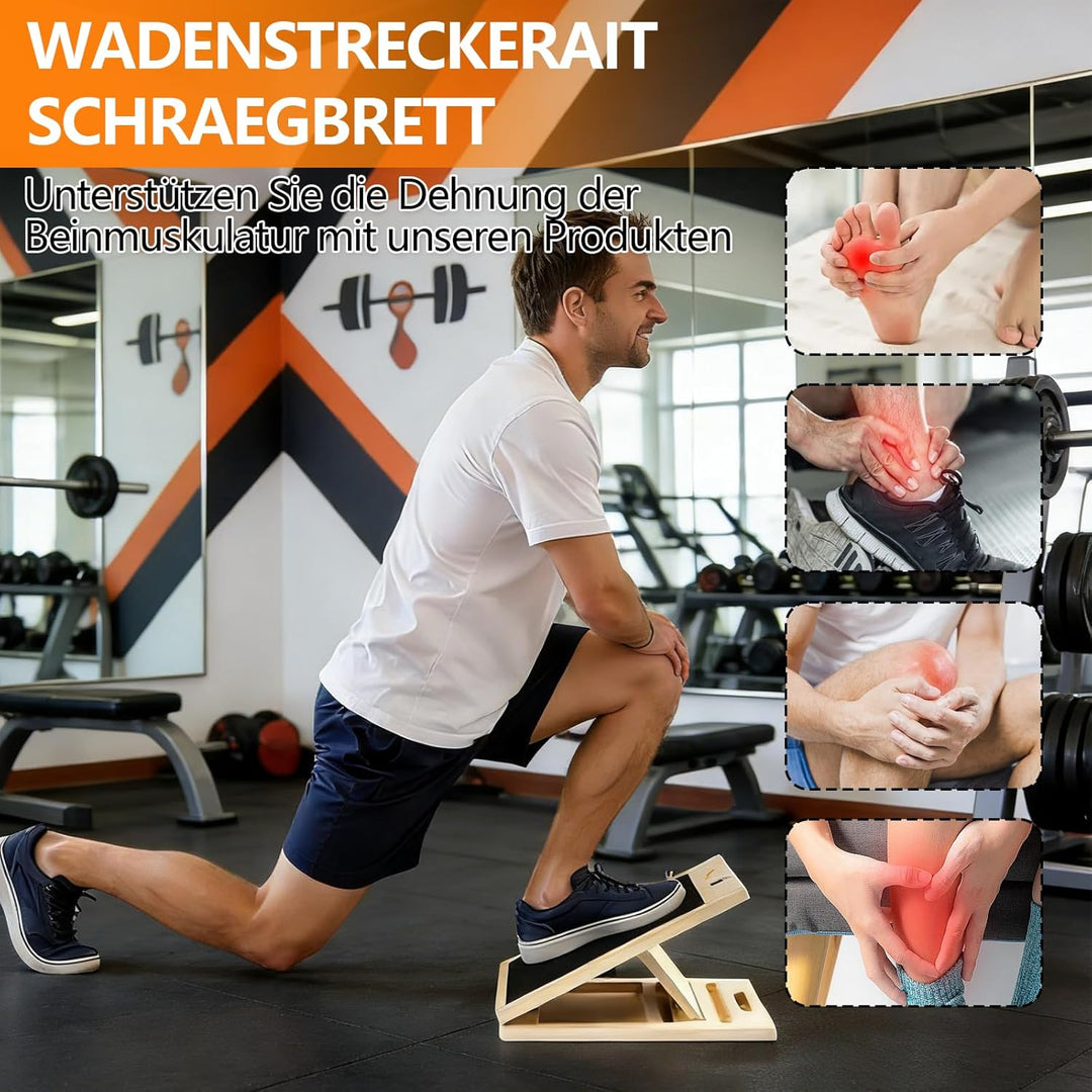 HA BIN Schrägbrett und Slant Board Holz, Verstellbares Slant Board 25°-40°, 1.8 cm Dicke der Holzpla
