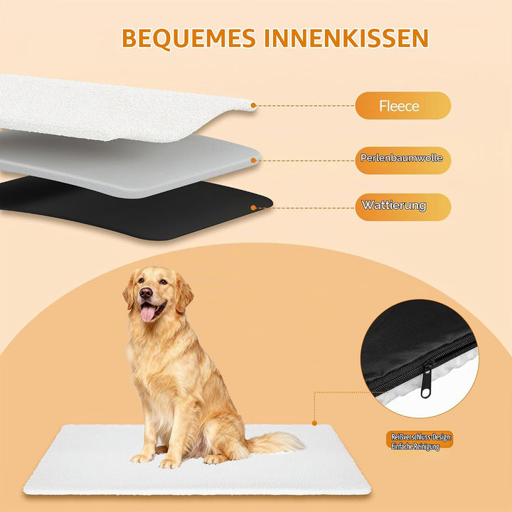 Hundebox Faltbar, 3-Türiger Transportbox Hund, 91,4 × 63,5 × 63,5 cm, Tragbare Hundetasche mit Refle