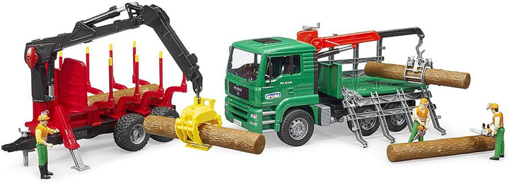 bruder Aanhanger met Boomstammen Grijper Single