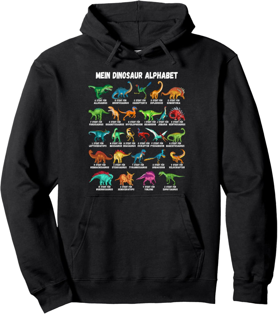 Dinosaurier-Arten Alphabet A-Z Dino ABC T-Rex Dinosaurier Pullover Hoodie
