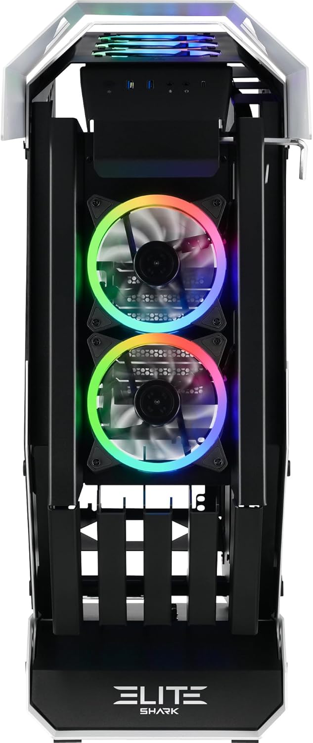 Sharkoon Elite Shark CA700, massives Design-PC-Gehäuse, ARGB, PCIe-Riser-Kabel zur vertikalen Grafik