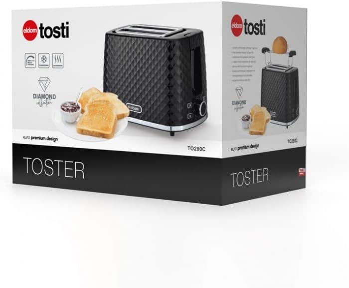 eldom TO280C tosti Toaster | 7 Röststufen | Defrost-Funktion | mit integrierten Brötchenaufsatz | Kr