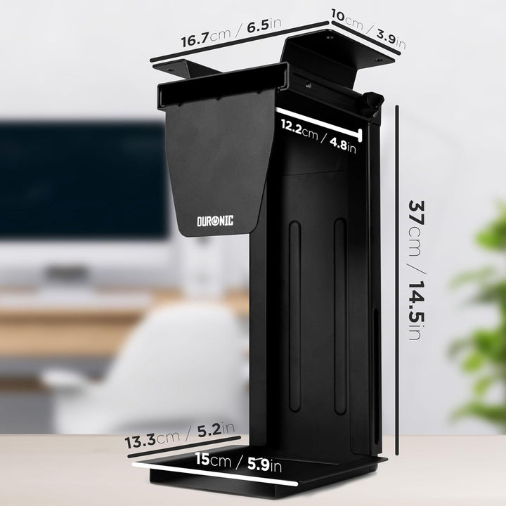 Duronic DMHD1 PC Halterung | Untertischhalterung 360° drehbar | Gehäuse Halter für ITX, Midi, Big To