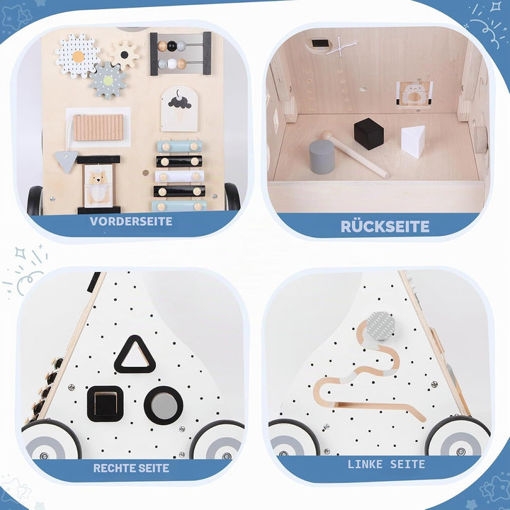 Asweets Lauflernwagen Holz, Montessori Spielzeug Multifunktion Baby Lauflernhilfe, Walking Lernwagen