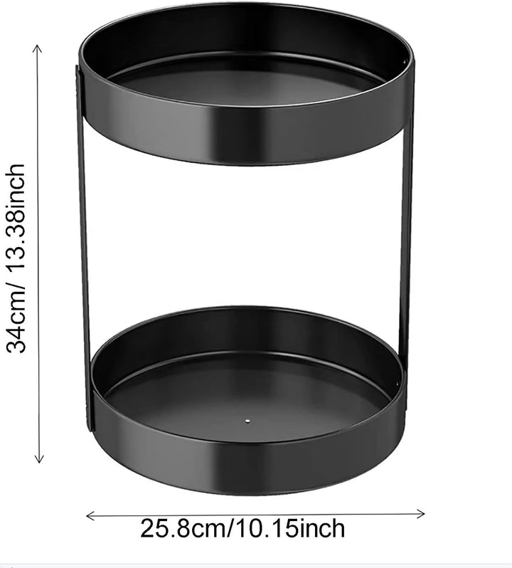 CALIYO Drehteller Organizer, Drehbares Gewürzregal aus Edelstahl, Gewürzregal Drehbar für Küche Spei
