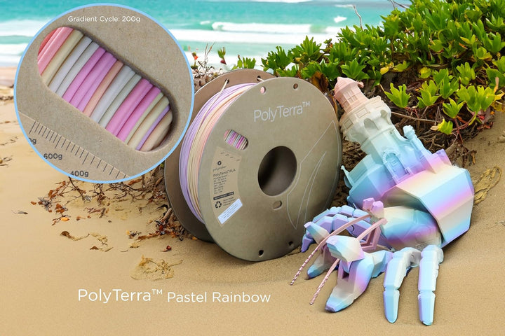 Polymaker Polyterra PLA Gradient - 1.75mm - 1kg - Pastel Rainbow 001-1kg Pastell Regenbogen【neu】 1,7