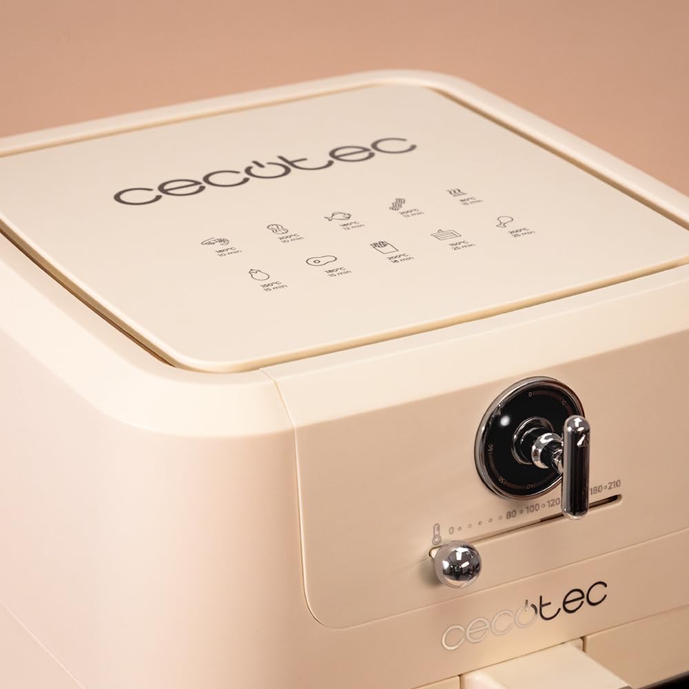 Cecotec Heissluftfritteuse ohne Öl 5 L mit Air Fryer Cecofry Antique 5000 Window. 1500 W, Digital, 5